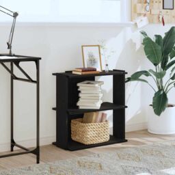Berkfield Home Bookcase 3-Tier Black 60x30x60 cm Engineered Wood - Size: 60 x 30 x 60 cm - thumbnail 3