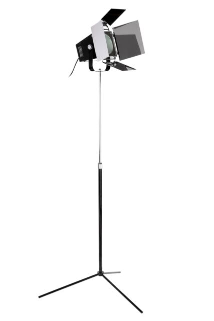 Orsina Theatre-Style Tripod Floor Standing Lamp, Black & Chrome Lamp With Adjustable Brackets, Standard Floor Lamp - image 1
