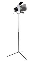 Orsina Theatre-Style Tripod Floor Standing Lamp, Black & Chrome Lamp With Adjustable Brackets, Standard Floor Lamp