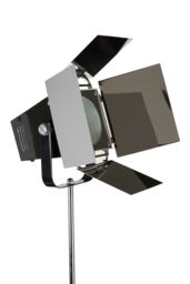 Orsina Theatre-Style Tripod Floor Standing Lamp, Black & Chrome Lamp With Adjustable Brackets, Standard Floor Lamp - thumbnail 3