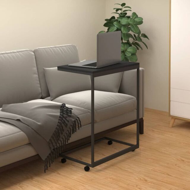 Berkfield Home Side Table with Wheels Black 55x35x70 cm Engineered Wood - Size: 55 x 35 x 70 cm - image 1