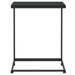 Berkfield Home Side Table with Wheels Black 55x35x70 cm Engineered Wood - Size: 55 x 35 x 70 cm - thumbnail 3