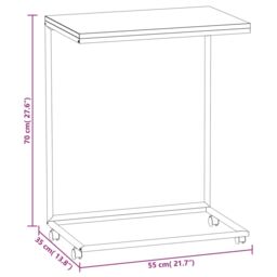 Berkfield Home Side Table with Wheels Black 55x35x70 cm Engineered Wood - Size: 55 x 35 x 70 cm - thumbnail 6