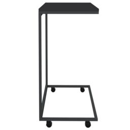 Berkfield Home Side Table with Wheels Black 55x35x70 cm Engineered Wood - Size: 55 x 35 x 70 cm - thumbnail 4