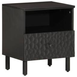 Berkfield Home Bedside Cabinets 2 pcs Black 40x33x46 cm Solid Wood Mango - Size: 40 x 33 x 46 cm - thumbnail 1