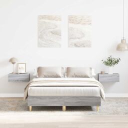 Berkfield Home Bed Frame No Mattress Grey Sonoma 135x190 cm Double Engineered Wood - thumbnail 1