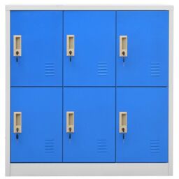 Berkfield Home Locker Cabinets 5 pcs Light Grey & Blue 90x45x92.5 cm Steel - thumbnail 3