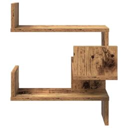 Berkfield Home Wall Corner Shelf Old Wood 40x40x49.5 cm Engineered Wood in Brown - thumbnail 5