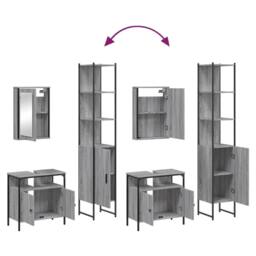 Berkfield Home Durable 3 Piece Bathroom Furniture Set Grey Sonoma Engineered Wood - thumbnail 9