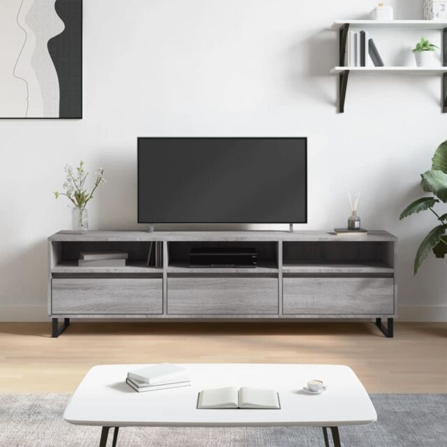 Berkfield Home TV Cabinet Grey Sonoma 150x30x44.5 cm Engineered Wood - image 1