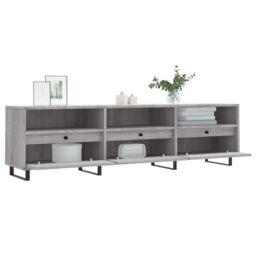 Berkfield Home TV Cabinet Grey Sonoma 150x30x44.5 cm Engineered Wood - thumbnail 4