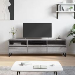 Berkfield Home TV Cabinet Grey Sonoma 150x30x44.5 cm Engineered Wood - thumbnail 1