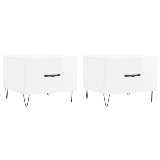 Berkfield Home Coffee Tables 2pcs High Gloss White 50x50x40 cm Engineered Wood - Size: 50 x 50 x 40 cm - image 1