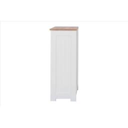 FORGEVIO Bathroom Storage Cabinet Cupboard Drawers, 2 Shelves White & Oak - thumbnail 5