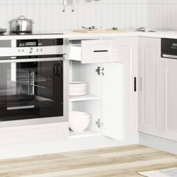 Berkfield Home Kitchen Base Cabinet¬†Porto High Gloss White Engineered Wood - thumbnail 3