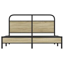 Berkfield Home Bed Frame without Mattress 150x200 cm King Size Sonoma Oak Engineered Wood in Brown - thumbnail 5