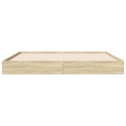 Berkfield Home Modern Bed Frame without Mattress Sonoma Oak 160x200 cm Engineere in Light Oak - thumbnail 4