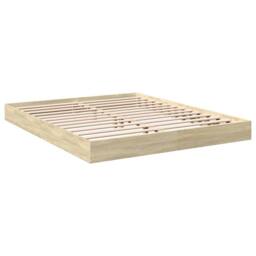 Berkfield Home Modern Bed Frame without Mattress Sonoma Oak 160x200 cm Engineere in Light Oak - thumbnail 1