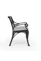 Living and Home 2Pcs Set Retro Cast Aluminum Garden Chairs in Black - thumbnail 4