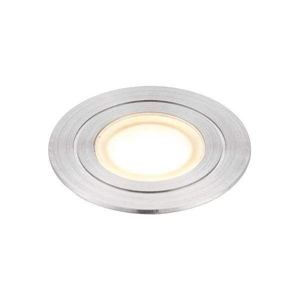 Netlighting Hayz Integrated LED Outdoor Coastal Recessed Light Marine Grade Brushed Stainless Steel Frosted IP67 in Grey - image 1