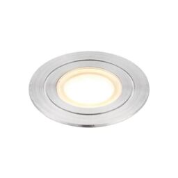 Netlighting Hayz Integrated LED Outdoor Coastal Recessed Light Marine Grade Brushed Stainless Steel Frosted IP67 in Grey