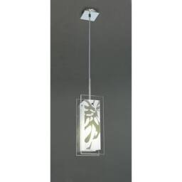 Netlighting Euphoria Pendant 1 Light L1SGU10 Polished ChromeOpal White Glass in Grey - thumbnail 2