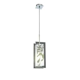 Netlighting Euphoria Pendant 1 Light L1SGU10 Polished ChromeOpal White Glass in Grey - thumbnail 1