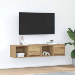 Berkfield Home TV Cabinets 2 pcs Artisan Oak 60x31x25.5 cm Engineered Wood in Brown - thumbnail 2