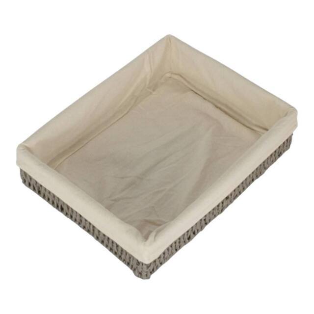 Red Hamper Straight Sided Cotton Linen Paper Rope Trays in Grey - Size: XL - image 1