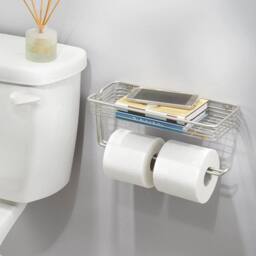 Kelvenix Bathroom Double Wall Mounted Toilet Paper Roll Holder in Silver - thumbnail 2