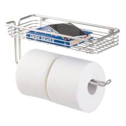 Kelvenix Bathroom Double Wall Mounted Toilet Paper Roll Holder in Silver - thumbnail 4