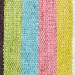 Wyld and Coco Handwoven Cotton Pouffe Multicolour Geometric Pattern Tassels - thumbnail 7