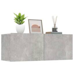 Berkfield Home TV Cabinets 2 pcs Concrete Grey 80x30x30 cm Engineered Wood - Size: 80 x 30 x 30 cm - thumbnail 4