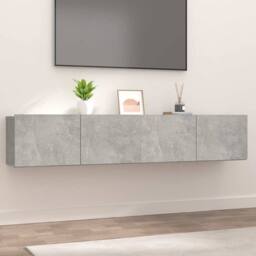 Berkfield Home TV Cabinets 2 pcs Concrete Grey 80x30x30 cm Engineered Wood - Size: 80 x 30 x 30 cm - thumbnail 2