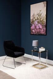 Orsina Reflective Gold Finish Frame Side Table With Mirrored Top, Contemporary Clear Acrylic Frame Bedside Table - thumbnail 4