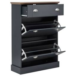 FORGEVIO DELUXE SHOE CABINET SLATE BLUE DRAWER PULL OUT in Grey - thumbnail 2