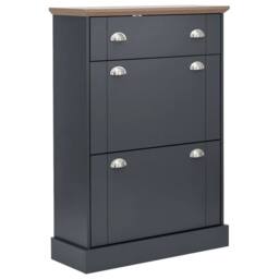 FORGEVIO DELUXE SHOE CABINET SLATE BLUE DRAWER PULL OUT in Grey - thumbnail 1