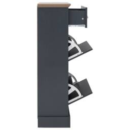 FORGEVIO DELUXE SHOE CABINET SLATE BLUE DRAWER PULL OUT in Grey - thumbnail 3