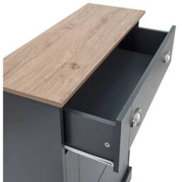 FORGEVIO DELUXE SHOE CABINET SLATE BLUE DRAWER PULL OUT in Grey - thumbnail 4