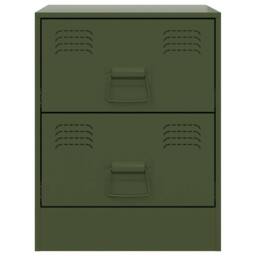 Berkfield Home Bedside Cabinets 2 pcs Green 34.5x39x44 cm Steel - thumbnail 5