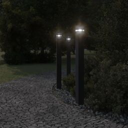 Berkfield Home Outdoor Floor Lamp Black 110 cm Aluminium - thumbnail 3