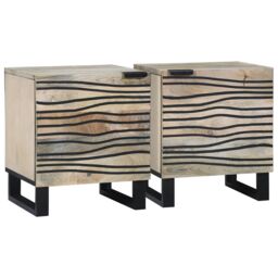 Berkfield Home Bedside Tables 2 pcs Natural 40 x 33.5 x 46 cm in Brown - thumbnail 1
