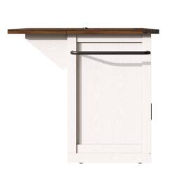 Merax Mobile Kitchen Island Trolley with Drop Leaf Worktop & Storage in White - thumbnail 9