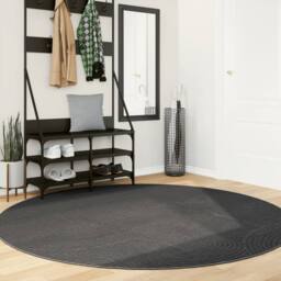 Berkfield Home Rug IZA Short Pile Scandinavian Look Anthracite √ò 200 cm in Dark Grey - Size: Medium - thumbnail 2