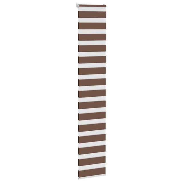 Berkfield Home Elegant Zebra Blind Brown 50x200 cm Fabric Width 45.9 cm Polyester - image 1