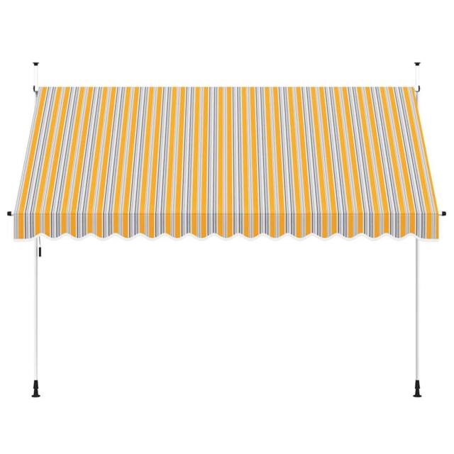 Berkfield Home Manual Retractable Awning 350 cm Yellow & Blue Stripes - image 1