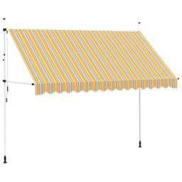 Berkfield Home Manual Retractable Awning 350 cm Yellow & Blue Stripes - thumbnail 2
