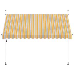 Berkfield Home Manual Retractable Awning 350 cm Yellow & Blue Stripes