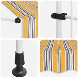Berkfield Home Manual Retractable Awning 350 cm Yellow & Blue Stripes - thumbnail 6