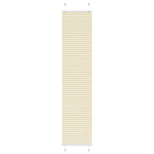 Berkfield Home Pleated Blind Cream 50x200 cm Fabric Width 49.4 cm Polyester - image 1